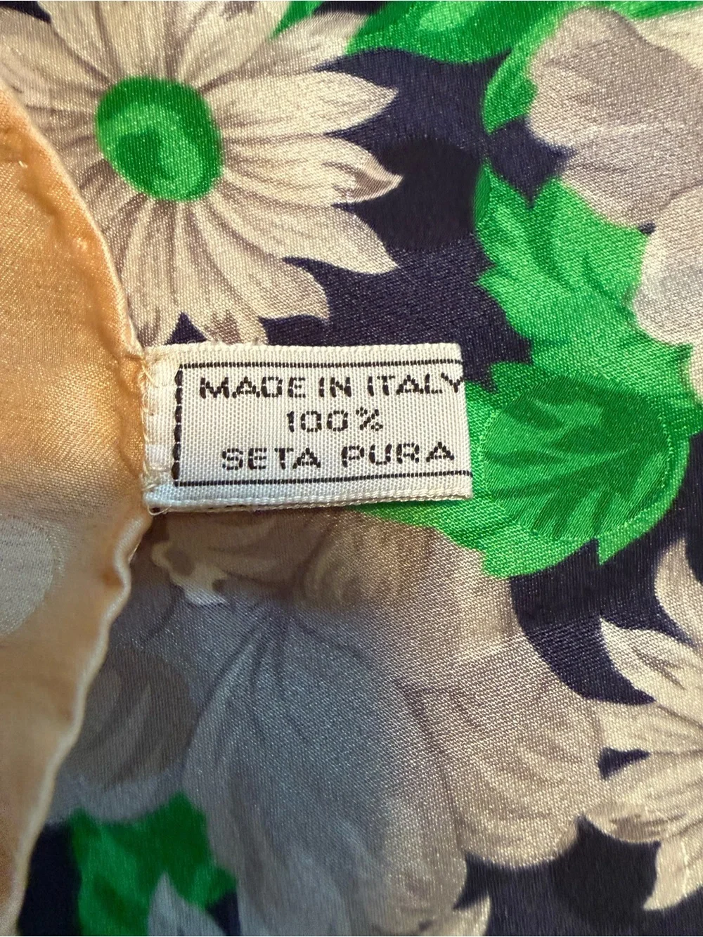 Vintage Basile 100% Silk Scarf Floral &Gold Made in Italy